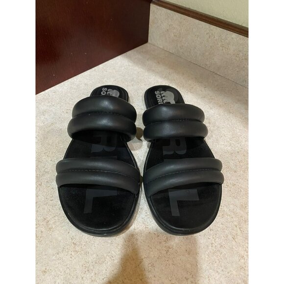 Sorel Womens Black Ella Puff II Padded Slide Sandals Size 8 Comfortable & Stylis - Picture 3 of 7